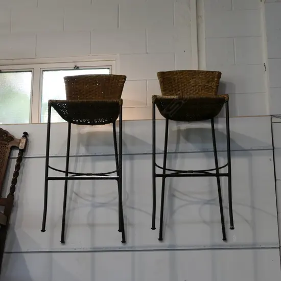 PR OR RETRO CANE BAR STOOLS