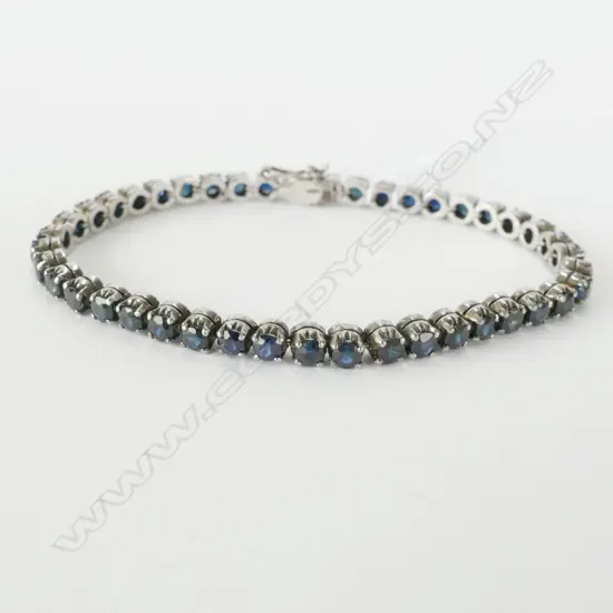 WHITE GOLD PLATED SAPPHIRE  BRACELET