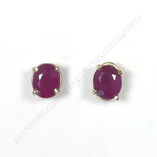 14CT YELLOW GOLD RUBY EARRINGS