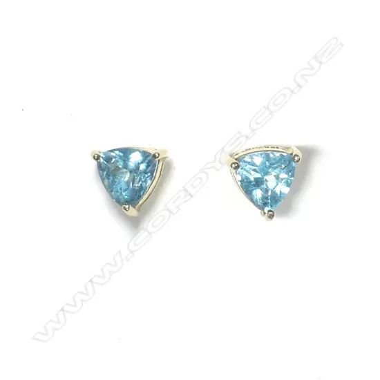 10CT YELLOW GOLD & TOPAZ EARRINGS