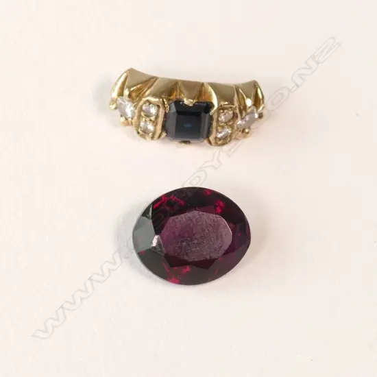 BROKEN 18CT DIAMOND/SAPPHIRE RING & OVAL CUT AMETHYST??