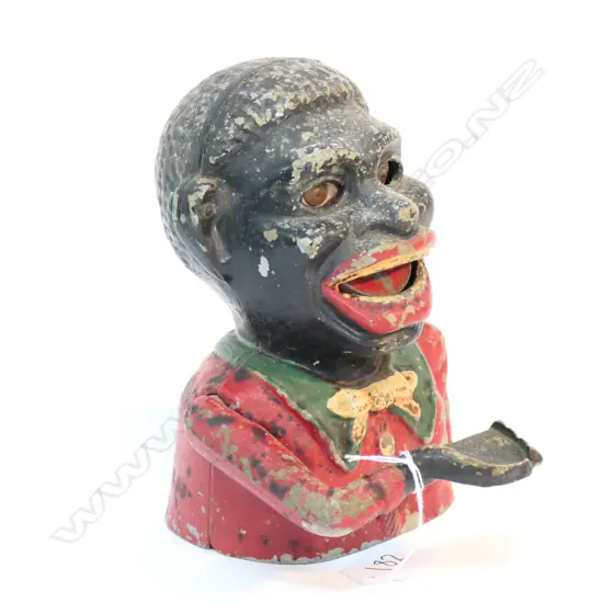 CAST IRON GREEDY MONEY BOX H 140 MM