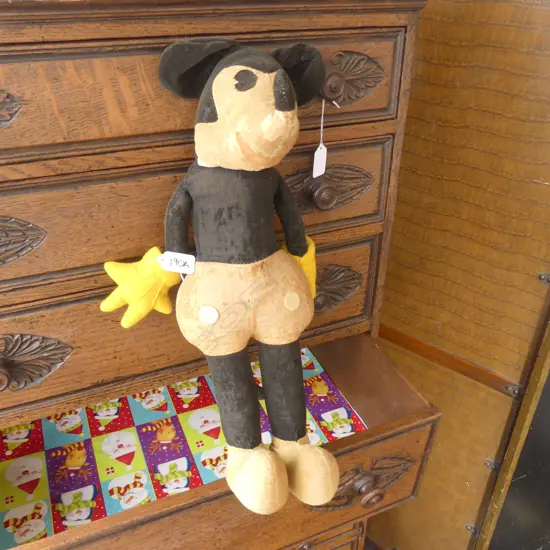 AN EARLY CLOTH MICKEY MOUSE H 470 MM