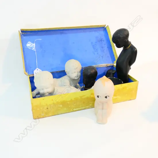 KEWPIE DOLL, PR PIANO BABIES, 2 BLACK BABIES IN BOX