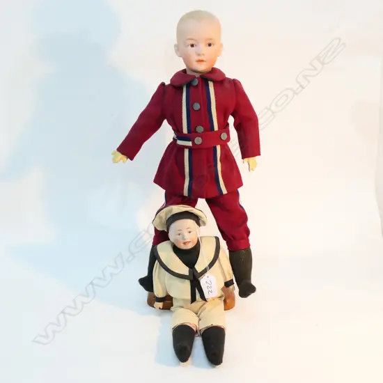 SAILOR DOLL WITH PORCELAIN HEAD+ BOY DOLL H 480 MM