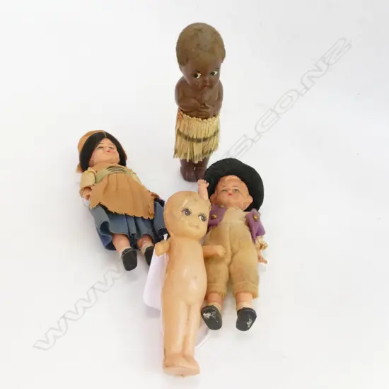 PLASTIC KEWPIE DOLL + COSTUME DOLLS H 90 MM