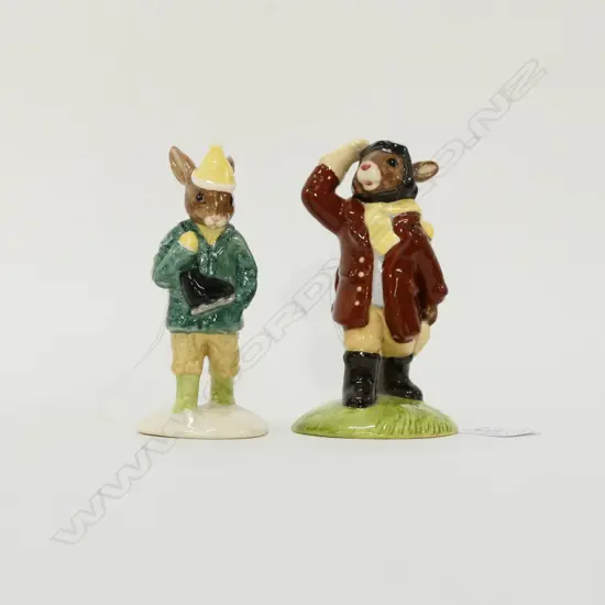 ROYAL DOULTON BUNNYKINS AIRMAN & BOY SKATER