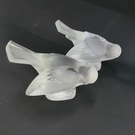 PR OF LALIQUE CRYSTAL BIRDS L120 MM