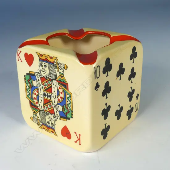 CARLTONWARE DECK OF CARDS CUBE ASHTRAY, H, 70MM