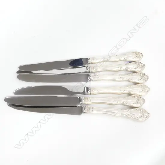 6 STERLING HANDLED KNIVES