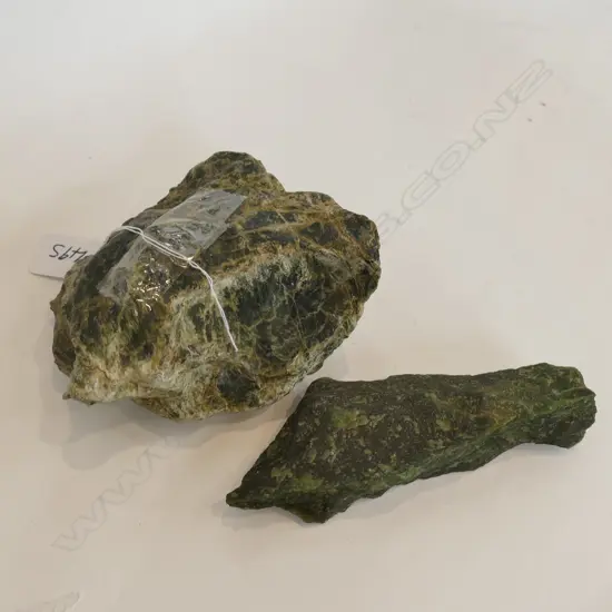 2 LARGE PCES GREENSTONE BOTH ABOUT 150MM L