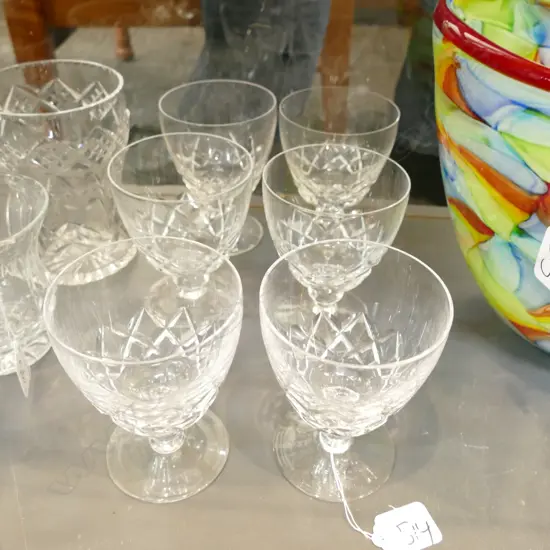 6 STUART CRYSTAL TUMBLERS 120MM H