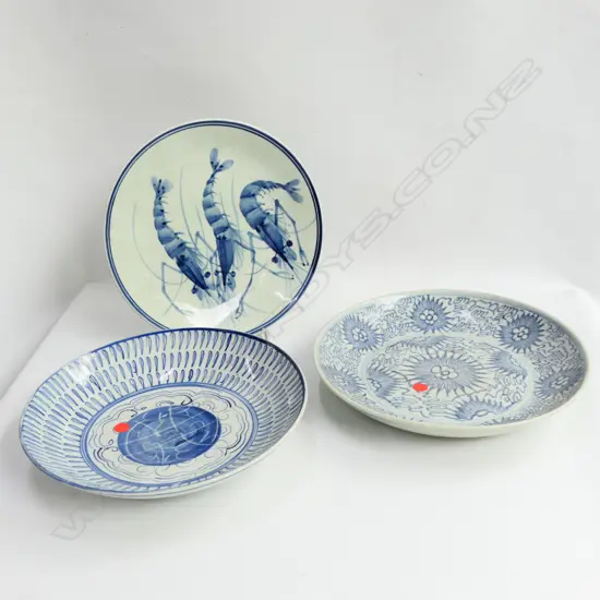 3 B/W JAPANESE BOWLS