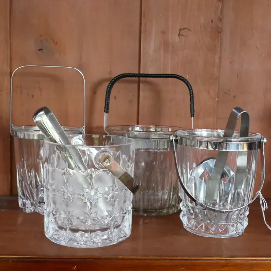 4 VINTAGE ICE BUCKETS