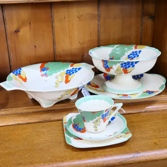 R/DOULTON ART DECO 'CAPRICE' 2 BOWLS TRAY + CS&P