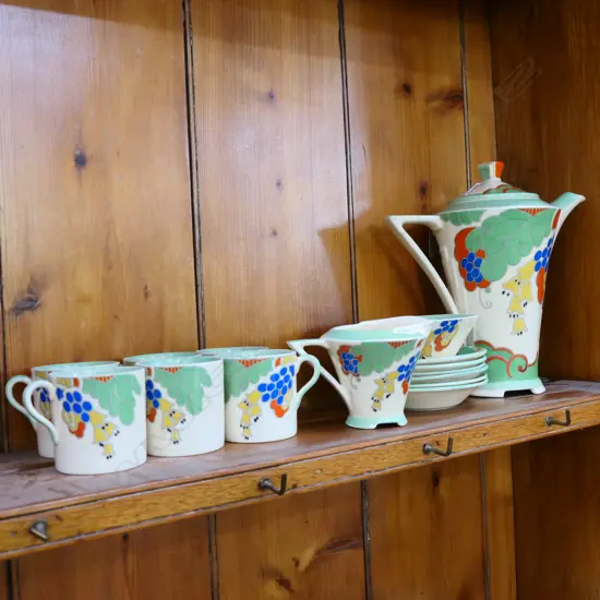 ROYAL DOULTON 'CAPRICE' ART DECO 6 PLCE COFFEE SET