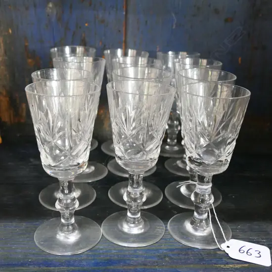 12 CRYSTAL SHERRY GLASSES 118MM H