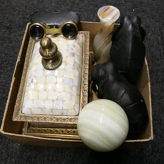 LOT MISC. INCL. BRASS TRINKET BOX 