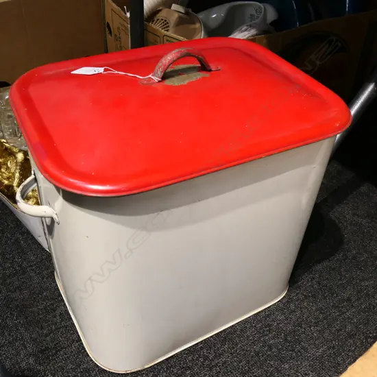 VINTAGE ENAMEL BREAD TIN H. 330MM