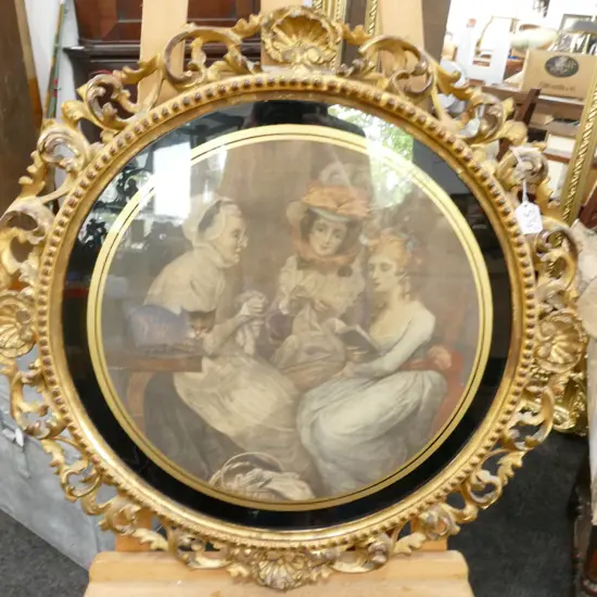 ANTIQUE FRAMED GAINSBOROUGH STYLE PRINT