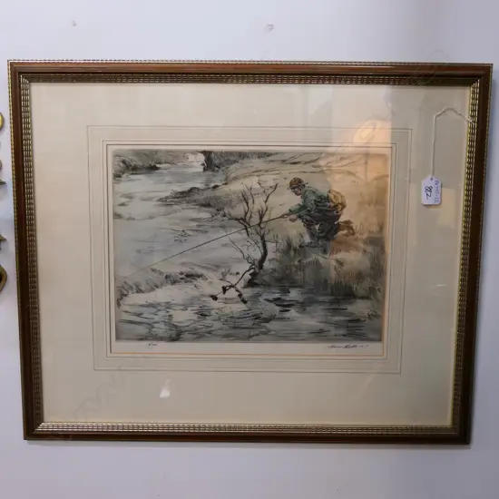 HENRY WILKINSON ENGRAVING - FISHERMAN