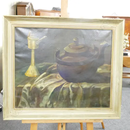 OIL ON CANVAS SIGNED M V STRATEN 490MMX 590MM FRAME AF 18885
