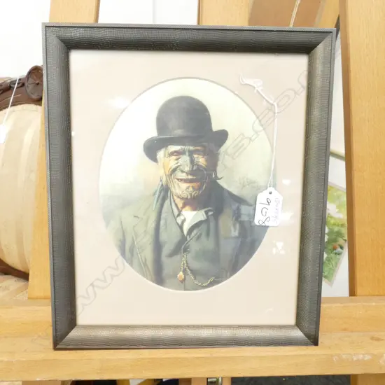 FRAMED GOLDIE PRINT TE AHO-TE-RANGI WHAREPU H 290 MM