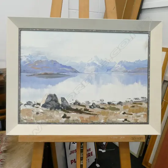 ASTON GREATHEAD MOUNT COOK OIL UNSIGNED LABEL TO VERSO 600 X 400 MM