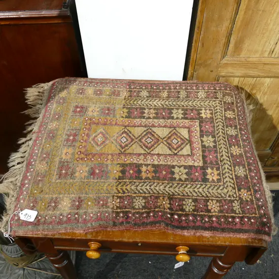 HAND KNOTTED AFGHANI SMALL BELUCHI RUG 570 X 560MM 