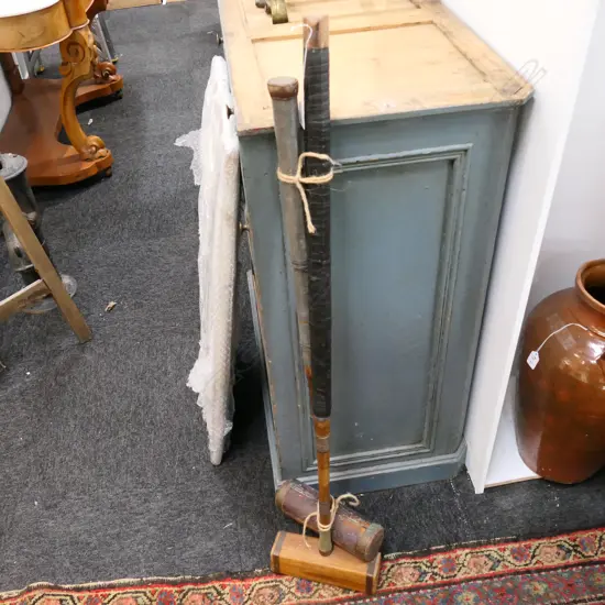 PAIR CROQUET MALLETS (23)