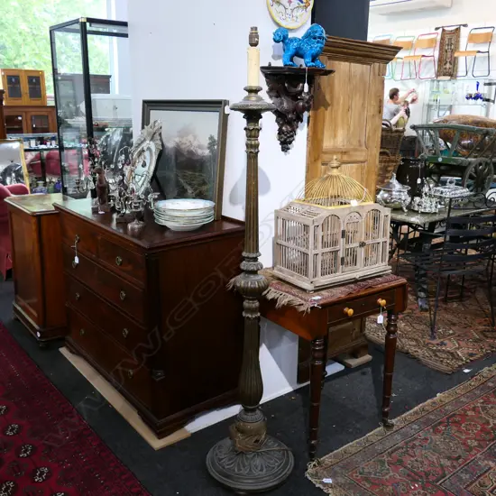 TALL GILDED STANDARD LAMP