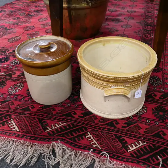 2 CERAMIC CROCKS 300MM DIA