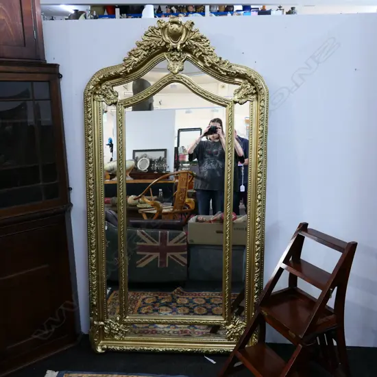 LARGE GILDED FRENCH STYLE MIRROR APPROX 1100MM X 2000MM