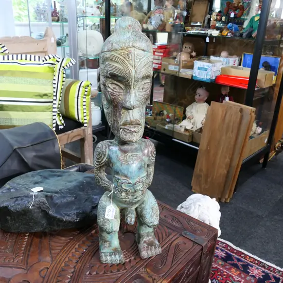 CAST BRONZE MAORI TEKOTEKO FIGURE 620MM H