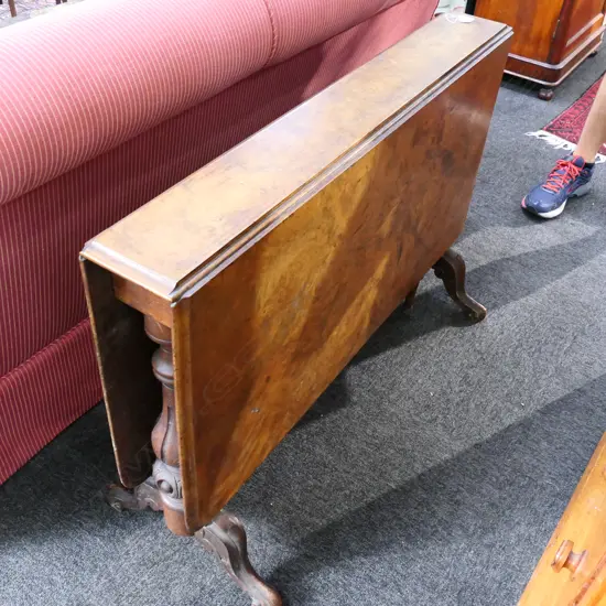 A VICT WALNUT DROP SIDE SUTHERLAND/ SUPPER TABLE W 1040 MM