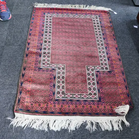 HAND KNOTTED AFGHAN PRAYER RUG 1400 X 840MM