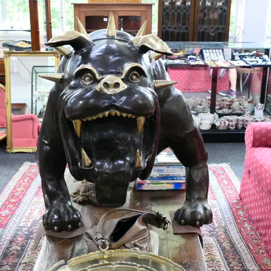 MASSIVE BRONZE FOO DOG GUARDIAN 1.4M L