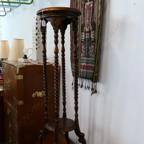 MAHOGANY PLANT STAND H 1000 MM