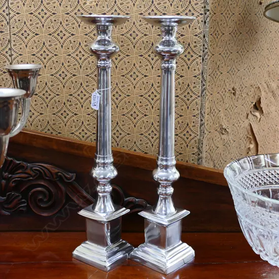 PR POLISHED METAL CANDLESTICKS 520MM H