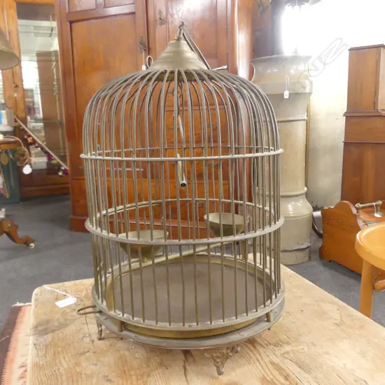 BRASS BIRD CAGE 480MM H