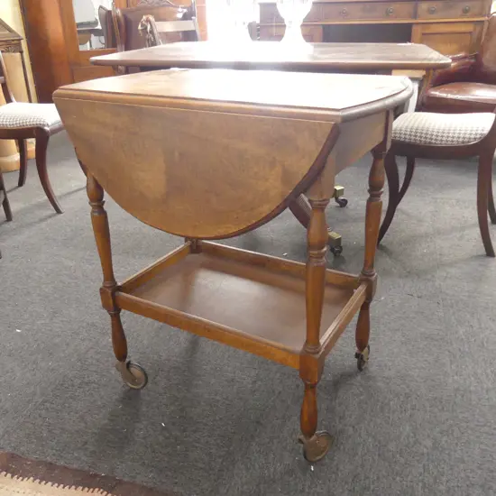 OAK ART DECO TEA TROLLEY 680MM L