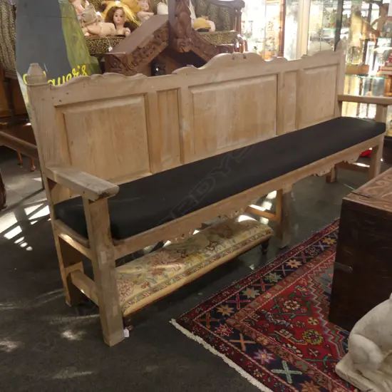 19THC COUNTRY PINE LONG BENCH SEAT...