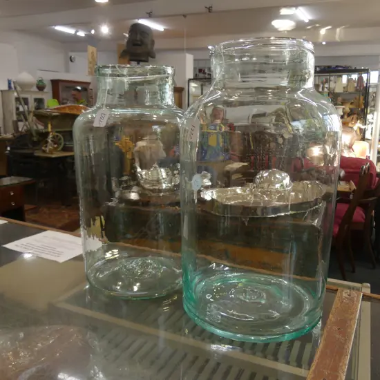 TWO LARGE VINTAGE GLASS JARS (20)
