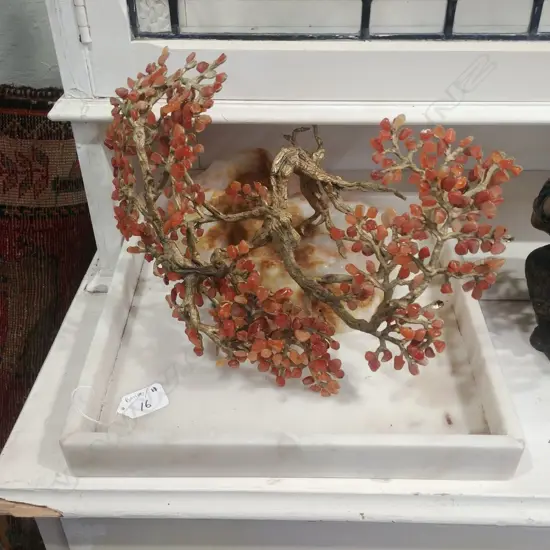 STONE & GILT METAL BONSAI TREE