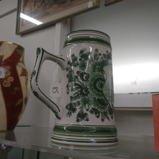 LARGE BEER MUG, "GREEN" DELFT