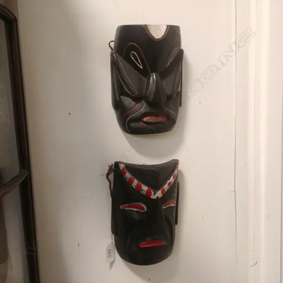 2 TAIWANESE WOODEN MASKS