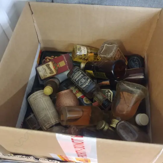 BOX OF MINIATURE BOTTLES
