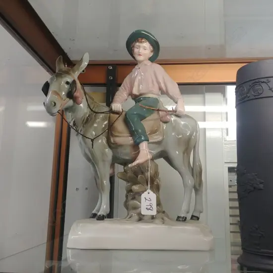 ROYAL DUX CONT. BOY ON DONKEY FIGURE