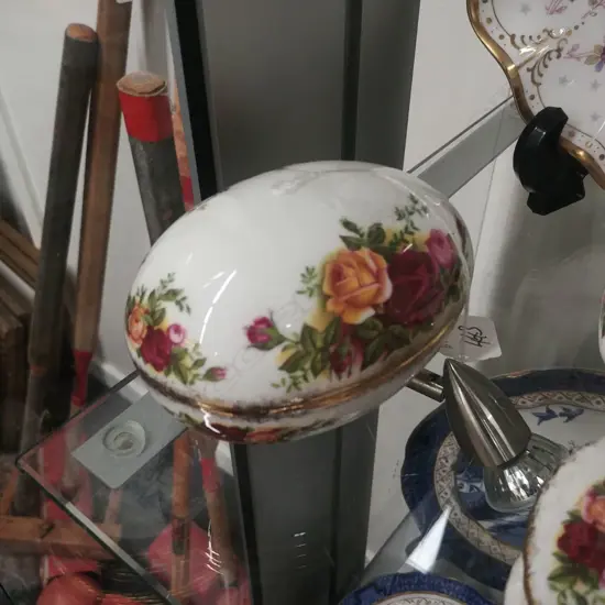 R.A OCR-LIDDED TRINKET BOX  120MM EGG SHAPE