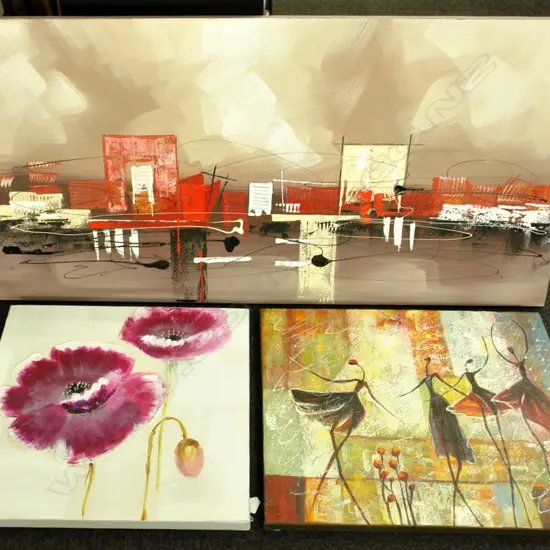 3X OIL ON CANVAS PAINTINGS